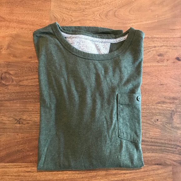 Banana Republic Heather Green Long Sleeve Pocket T